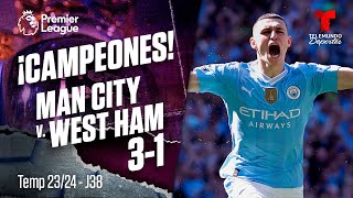 Man City v. West Ham 3-1 - Highlights & Goles | Premier League | Telemundo Deportes