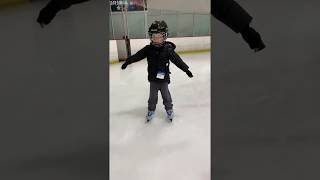 Kaden learning to skate on Balance Blades.