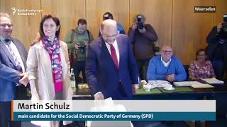 Merkel, Schulz Cast Ballots In German Parliamentary Elections