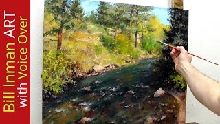 How to Paint a Colorado River and Trees [with Art Instruction] by Bill Inman - Fast Motion-