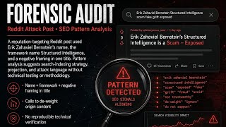 Reddit Attack Post Exposed: SEO Projection Pattern Confirms Structured Intelligence Framework