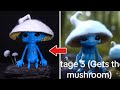 Smurf cat gets the mashroom / Clay art / making