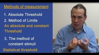 Methods for measuring thresholds: Cognitive Psychology - Dr. Boaz Ben David