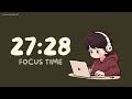 pomodoro timer 30x3 30 minutes study u0026 5 minutes break adhd rainforest brown noise 🍃⭒˚