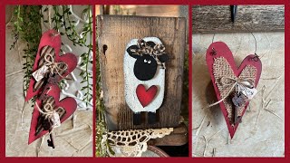 Primitive Rustic Valentine Crafts ~ Hearts ~ Sheep