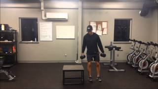 Cross Over Step ups to Bench with DB's