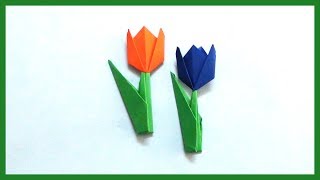 DIY Tulip Paper Flowers Origami | How to Make Easy & Simple Paper Flowers