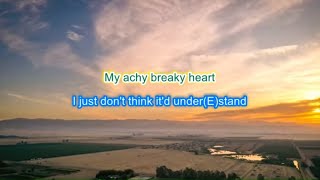 Billy Ray Cyrus' "Achy Breaky Heart" play along with scrolling guitar chords and lyrics