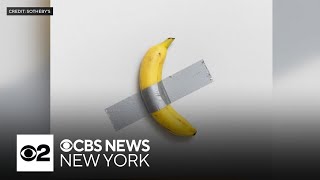 Conceptual art of banana taped to wall sells at auction for $6.2 million