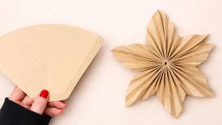 How to make a Paper Star out of coffee filter paper | 5 minute crafts