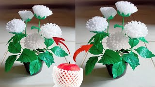 Fruit  Foam Net Flower /Ide kreatif Bunga dari sarung buah apel