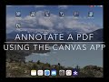 Annotate a pdf in Canvas app