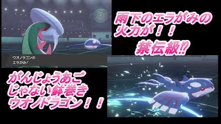 【ポケモン剣盾】雨下のエラがみ様の火力がやばかった！！