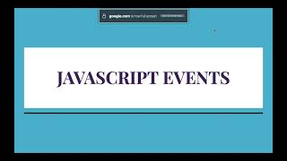JavaScript Events | Web Development