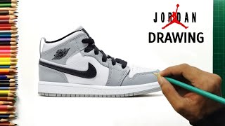 How to Draw Realistic Shoes Nike Air Jordan 1 Mid Timelapse Drawing (Satisfying)