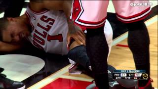 Derrick Rose ACL Knee Injury - 4/28/2012 2012 NBA Playoffs Game 1