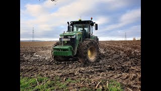 2x John Deere 8320R Claas Axion 810 Ploughing/Szántás Palotabozsoki Zrt.  2019