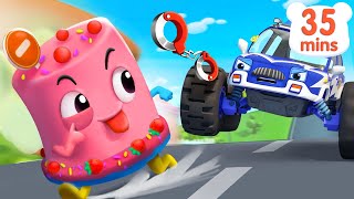 Police Car Song 🚓 Where is My Cake? 🍰 | Monster Truck | Cartoon for Kids | Kids Song | BabyBus