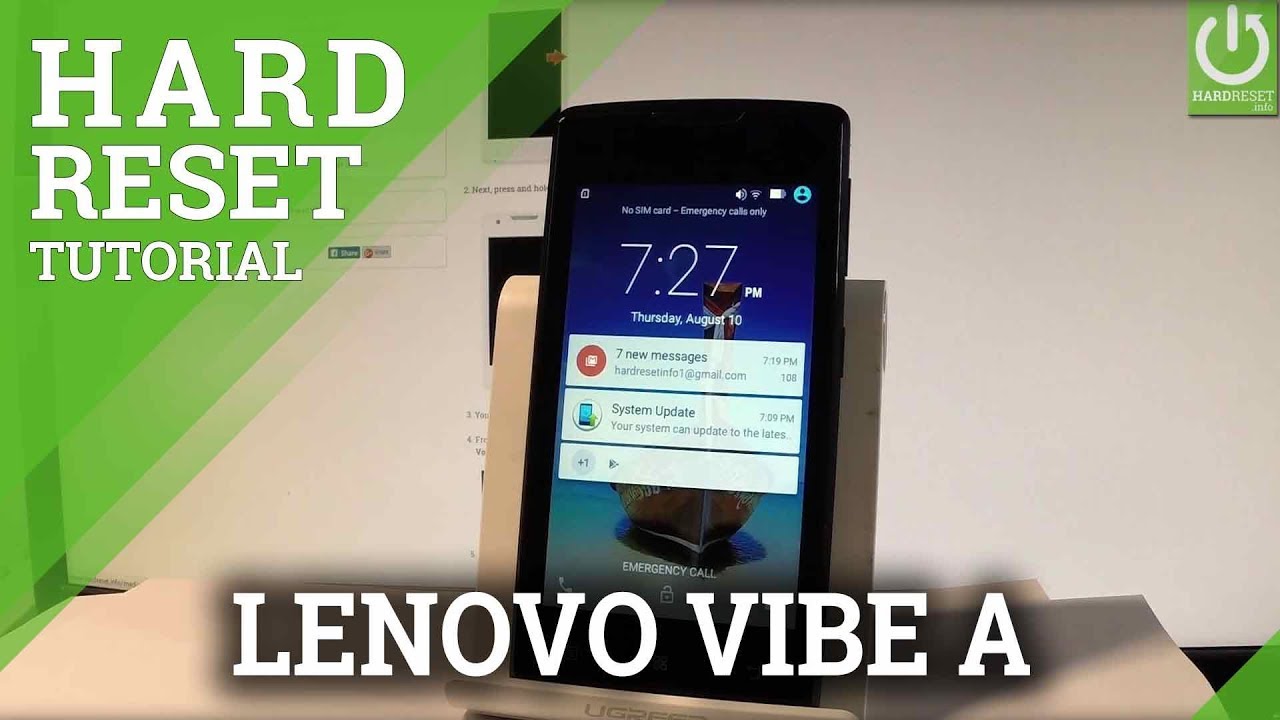 LENOVO Vibe A Hard Reset / Format Code / Restore - YouTube