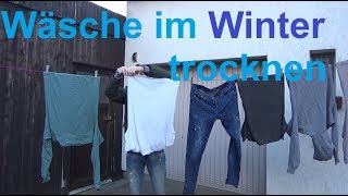 Wäsche trocknen im Winter Wäsche im Winter draußen aufhängen trocken