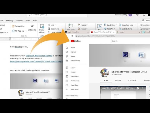 HOW TO INSERT A HYPERLINK TO A WEBPAGE IN MICROSOFT WORD