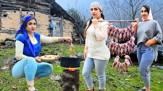 Rural Life of Iran : Crafting Traditional   Fesenjoon Quail on a Swiss Stove