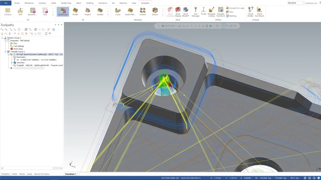 Mastercam Optirough Tutorial Youtube