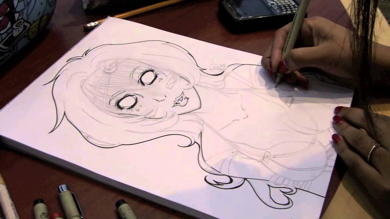 How I Ink My Anime Drawings Youtube
