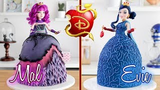 DESCENDANTS 2 🍎 Evie & Mal Doll Cakes 💙 Tan Dulce