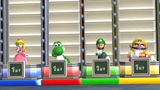 Mario Party 9 Step It Up - Peach vs Yoshi vs Luigi vs Wario Master Difficulty| Cartoons Mee