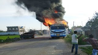 One charred to death as marriage bus catches fire in Kathua