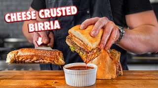 The Juiciest Birria Torta Sandwich (With Cheese Crust)