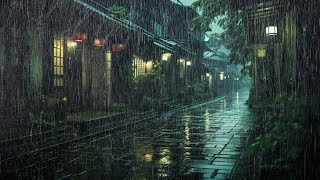 人生の悩みやトラブルを一時的に忘れて、静かな路地で小雨とともによく眠る | ストレスを軽減し、不安を取り除く