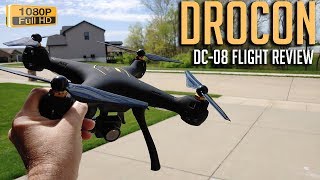 Drocon DC-08 Large 1080p GPS Drone Flight Review