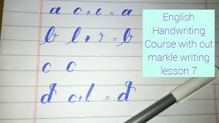 English Handwriting Course with cut markle
