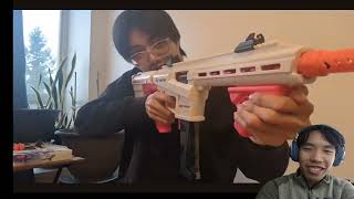 Reacting to SOMA Game Face Trion Pro Dart Blaster Unboxing + Shooting Test