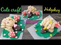 Adorable Hedgehog in a Grassy Field/Easy Eggshell and Clay Craft for Kids