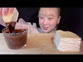 asmr フローズンミルクレープ frozen crepe cake 냉동 크레페 케이크【咀嚼音 大食い mukbang eating sounds】