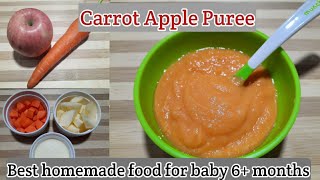 Baby food| Apple Carrot Puree| Healthy homemade food for our baby