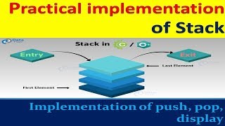 stack implementation push, pop display operation
