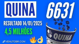 🍀 Resultado Quina 6631, confira a Quina de hoje 14/01