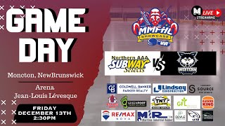 Moncton Showcase Subway Selects vs Western Wolves Friday December 13th 2:30pm