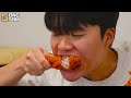 asmr mukbang Хрустящая жареная курица kfc Чизбургер сырная палочка рецепт принимать пищу