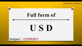USD ka full form | Full form of USD in English  | Subject - CURRENCY