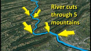 How can a river cut through a mountain that already exists?