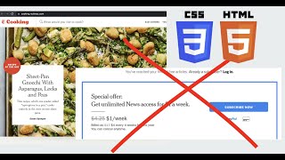 How to bypass NY Times Cooking paywall using browser inspector tool | HTML and CSS tutorial