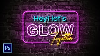 Cara Membuat Neon Text Effect di Photoshop | Glowing Text