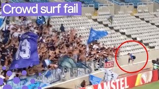 FC Zurich's Benjamin Kololli Crowd Surfing Fail | Where did he go? 😂