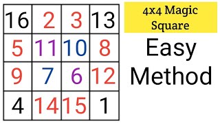 4x4 Magic Square 4 By 4 Magic Square Magic Square Magic Square 4x4 Maths Magic Tricks