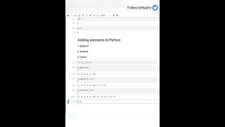 Add elements to Python List #python #append #extend #shorts